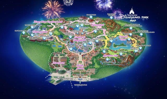 Plan du parc Disneyland de Shanghai