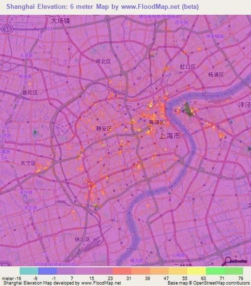 Plan de l'altitude de Shanghai